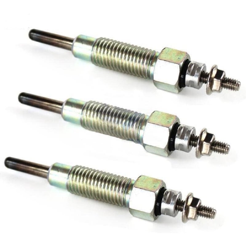 Boxonly 3PCS 10V Diesel Glow Plug Set – Compatible with Isuzu 3LB1 3LD1 4LB1 4LE1 Engines – Replaces 8-97106549-4 8-97106549-1 – Fit for Hitachi Daewoo Mini Excavators - Image 1